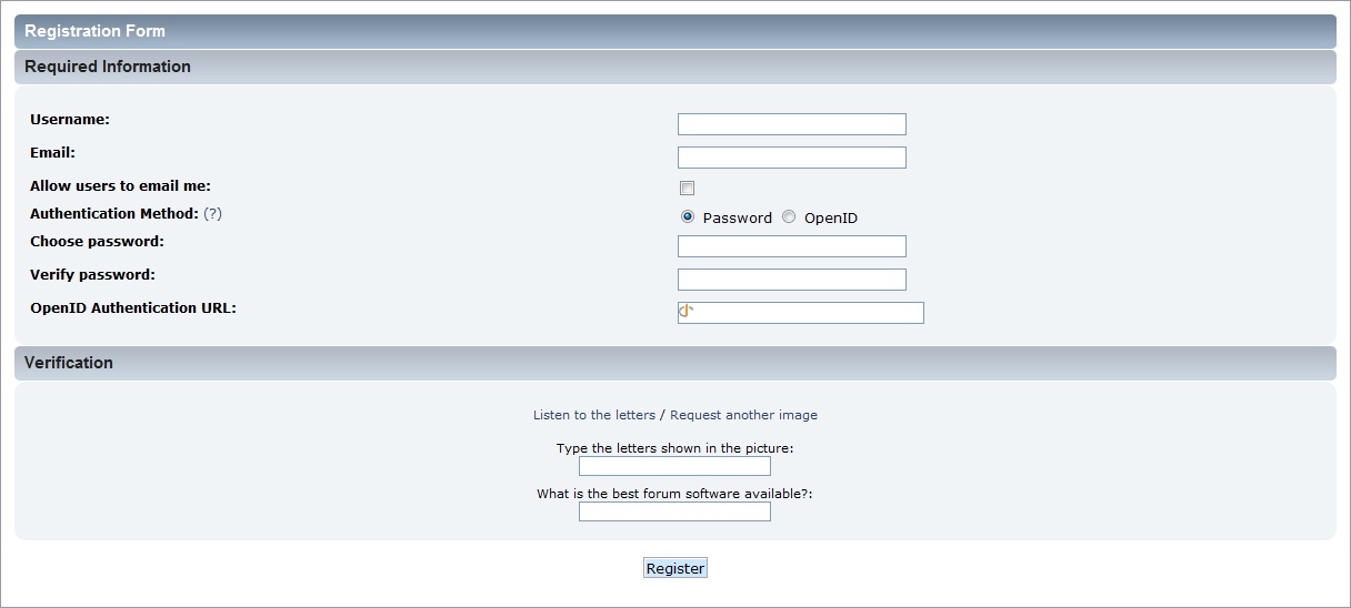 Request plugin. User Registration form. Form required. Register form Facebook. Form required Radio.